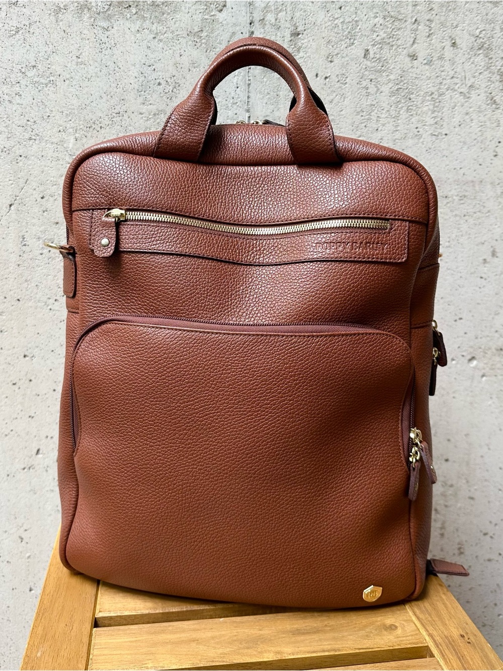 Poppy Barley “The Backpack” in Hazelnut